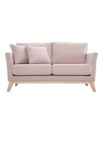 Miliboo Skandinavisches Sofa 2-Sitzer pastellrosa mit abnehmbarem Bezug OSLO