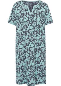 Dames Nachthemd van single-jersey rookblauw/mint bedrukt Maat 56/58