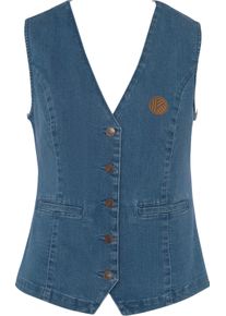 Dames Jeansgilet in verkort model blue-bleached Maat 42