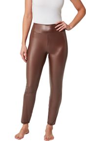wäschepur Dames Legging in leerlook chocolade Maat 48/50
