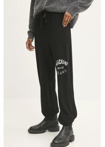 Moschino Jeans pantaloni de trening de lână culoarea negru, cu imprimeu, J0380 8700