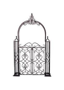 Garden Pleasure Gardenson Gartenpforte , Schwarz , Metall , 150x245x23.5 cm , Dekoration, Gartendeko