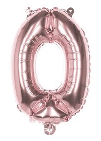 Boland Rose guld nummer 0 folie ballon 36cm