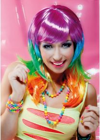 Boland Perruque néon Rainbowgirl