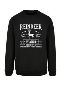 F4NT4STIC Sweatshirt 'Reindeer Aviation Retro Christmas Sign' Herren schwarz / weiß Größe XXXL
