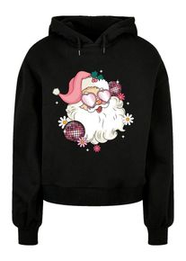 F4NT4STIC Dames Sweatshirt 'Retro Disco Santa Christmas Bling' gemengde kleuren / zwart L