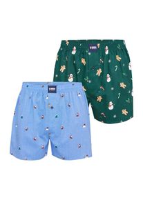 Happy Shorts Boxer ' XMAS ' Herren hellblau / grün Größe L