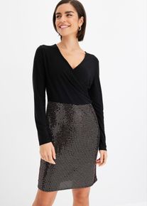 Abito con paillettes, Nero, Taglia 46/48 (M), bonprix