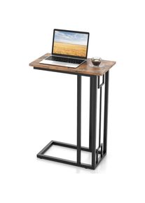 Costway - Table d'Appoint en Forme de c, Bout de Canapé Compact, Cadre en Métal, Petite Table Basse Industrielle, pour Salon, Chambre, Bureau, Charge