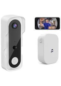 Lifcausal - Sonnette vidéo intelligente sans fil WiFi pour la maison, sonnette d'extérieur étanche avec détection de mouvement pir, vision nocturne,