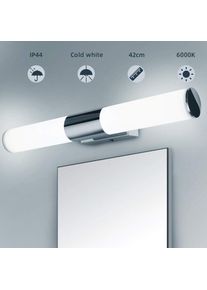 Basetbl - Applique Miroir,Lampe Miroir Salle de Bain -12W 1000Lumen, Lumière Blanche Froide 6000K, IP44 Imperméable, Non Scintillement ,42cm