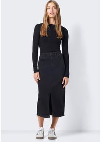 Noisy may - Kath Slit Midi Black Denim - Spódnica - czarny - M - 99% bawełna, 1% elastan,Dżinsowa