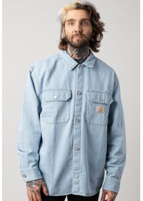Carhartt Work In Progress Carhartt WIP - Harvey Shirt Stone Bleached Blue - Kurtka - niebieski - XL - 100% bawełna,Dżinsowa