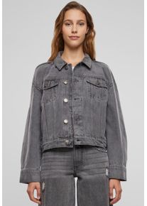 Urban Classics - Ladies 80‘s Oversized Denim New Grey Washed - Kurtka jeansowa - szary - M - 100% bawełna,Dżinsowa