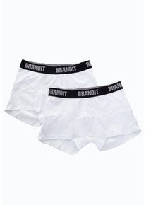 Brandit - Boxer Logo 2er Pack White/White - Bokserki - biały - 3XL - 95% bawełna, 5% elastan