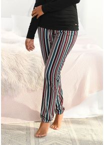 s.Oliver Dames Pyjamabroek in blauw gestreept/wijnrood ,maat 32/34, Witt, 50% Katoen, 50% Viscose