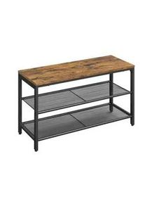 VASAGLE Boxxx Schuhregal , Braun, Schwarz , Metall, Holzwerkstoff , Vintage , 80x44.5x30 cm , Typenauswahl , Garderobe, Schuhaufbewahrung, Schuhregale