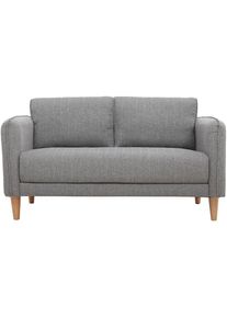 Miliboo Canapé scandinave 2 places en tissu gris et bois clair kurt