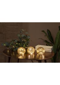 Karácsonyi asztali lámpa arany 10 cm, LED-del, 3 db-os szett - Lua