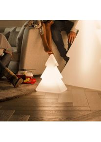 Karácsonyi állólámpa fehér 40 cm, beépített LED napelemes és újratölthető RGBW - Pinus