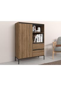 Inosign Highboard »Bari«, Stauraumschrank mit 2 Schubladen und 3 Einlegeböden, Breite 90 cm