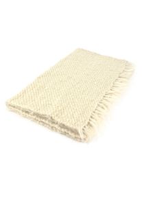 Small Handwoven Blanket woolwhite 70 x 150 cm