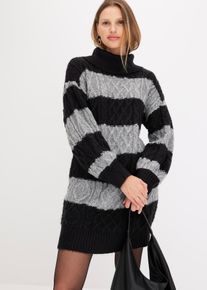 Gestreiftes Strickkleid, schwarz, Gr&ouml;&szlig;e 36/38 (S), bonprix