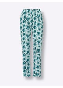 Dames Pyjama in zacht mint/petrol bedrukt ,maat 36/38, WITT, 100% Katoen