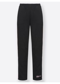 Dames Vrijetijdsbroek met trekkoord aan de binnenzijde in zwart/roze ,maat 36/38, Witt, 100% Katoen