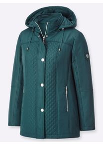 Dames Gewatteerde jas met afneembare capuchon in petrol ,maat 38, WITT, 100% Polyester. Wattering: 100% Polyester
