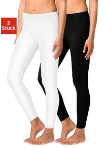 Dames Legging in wit, zwart ,maat 32/34, WITT, 95% Katoen, 5% Elastan