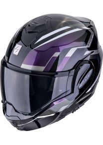 Scorpion EXO-Tech Evo Furio, modulaire helm , kleur: zwart/lila/groen , maat: M