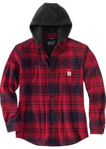 Carhartt Flannel-Fleece, Bluza z kapturem , kolor: Czerwony/Czarny (R09) , rozmiar: M