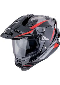 Scorpion ADF-9000 Air Feat, adventure helmet , color: Black/Silver/Red , size: S