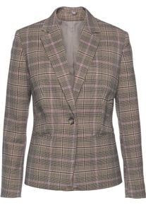 Lascana Dames Korte blazer in geruit ,maat 34, Witt, 64% Polyester, 33% Viscose, 3% Elastan