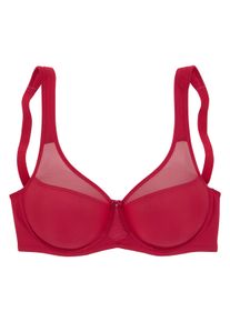 Nuance Dames Minimizer-beha in rood ,maat 100C, Witt, 71% Polyamide, 29% Elastan