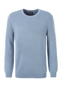 Heren Gebreide pullover in rookblauw ,maat S (44/46), WITT, 50% Katoen, 50% Polyacryl