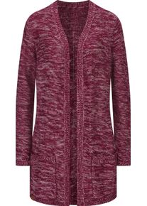 Dames Vest in lang model, gemêleerd bordeaux gemêleerd Maat 36