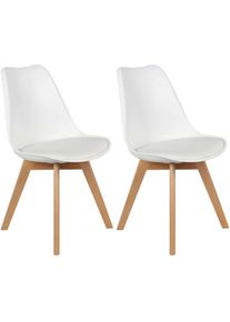 Chaise scandinave avec assise rembourrée (Lot de 2)