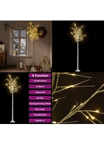 vidaXL Sapin de Noël 200 led blanc chaud Saule 2,2 m Int/Ext - sapin de Noël - sapins de Noël - Home & Living - Blanc