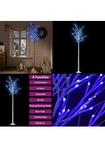 vidaXL Sapin de Noël 200 led bleu Saule 2,2 m Int/Ext - sapin de Noël - sapins de Noël - Home & Living - Blanc