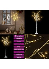 vidaXL Sapin de Noël 140 led blanc chaud Saule 1,5 m Int/Ext - sapin de Noël - sapins de Noël - Home & Living - Blanc