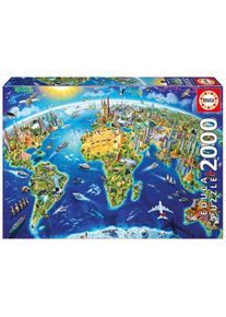 Educa - Puzzle 2000 - World Landmarks Globus (017129)