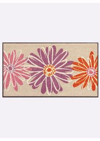 HEINE HOME unisex Voetmat in zand/bont ,maat 30x70 cm - rechthoekig, Witt, 100% Polyamide. Achterzijde: 100% Elastiek