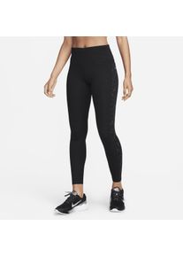 Nike Fast 7/8-legging met print, halfhoge taille en zakken voor dames - Zwart