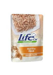Lot économique :12x70g Life Cat filets de poulet adultes naturels nourriture humide pour chat