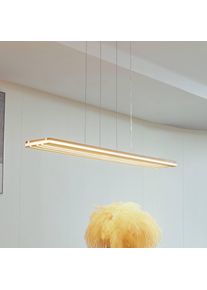 LUCANDE LED-Hängeleuchte Silja, 36W, Holz, Acryl, weiß