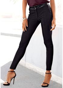 Lascana Stretch-Hose, mit Einsätzen aus Lederimitat, elegante Jerseyhose, casual-chic