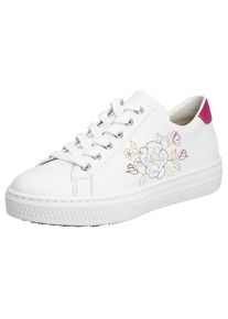 Rieker Sneaker, mit seitlicher Blumenstickerei, Freizeitschuh, Halbschuh, Schnürschuh