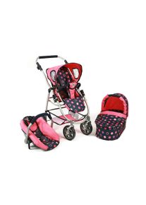 Bayer Chic 2000 CHIC2000 Kombi-Puppenwagen »Emotion All In 3in1, Corallo«, inkl. Babywanne, Babyschale und Sportwagenaufsatz